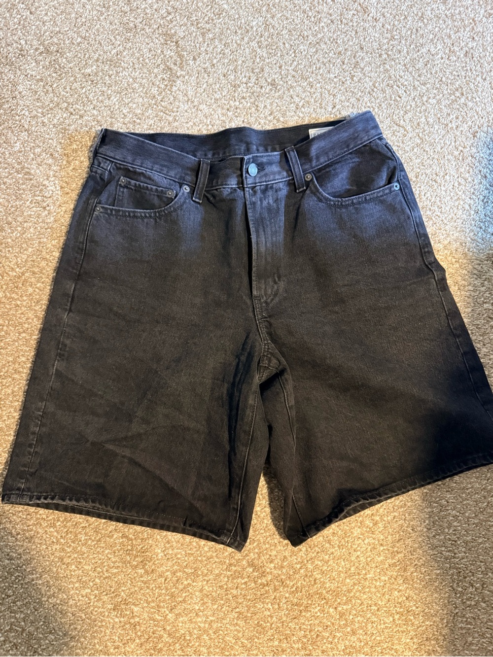 GAP Men's Black Denim Shorts - Relaxed Five-Pocket